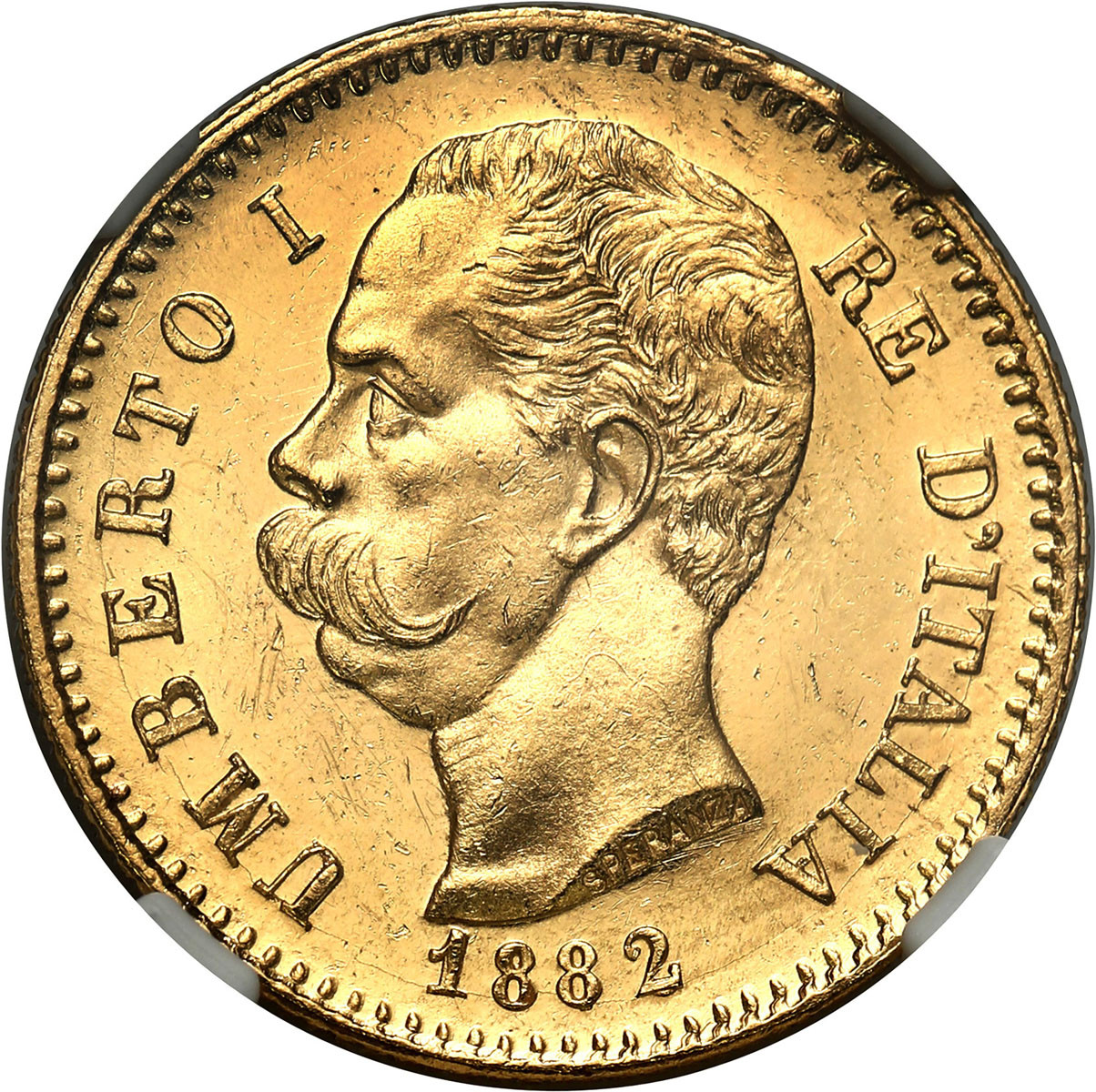 Włochy. Umberto I (1878-1900). 20 lire 1882 R, Rzym NGC MS65 PL - PIĘKNE